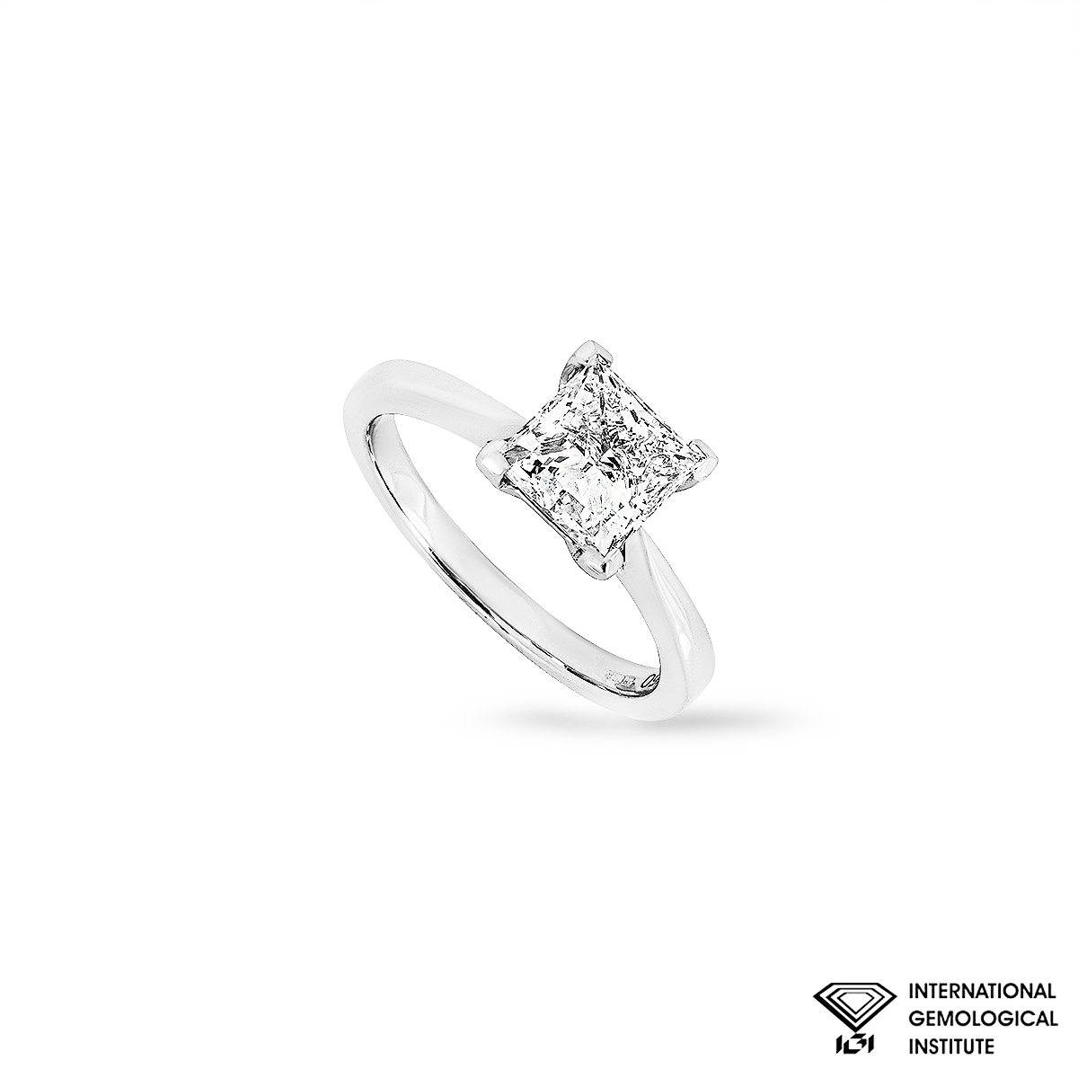 White Gold Princess Cut Lab Grown Diamond Ring 1.85ct H/VS2